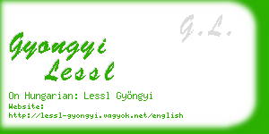 gyongyi lessl business card